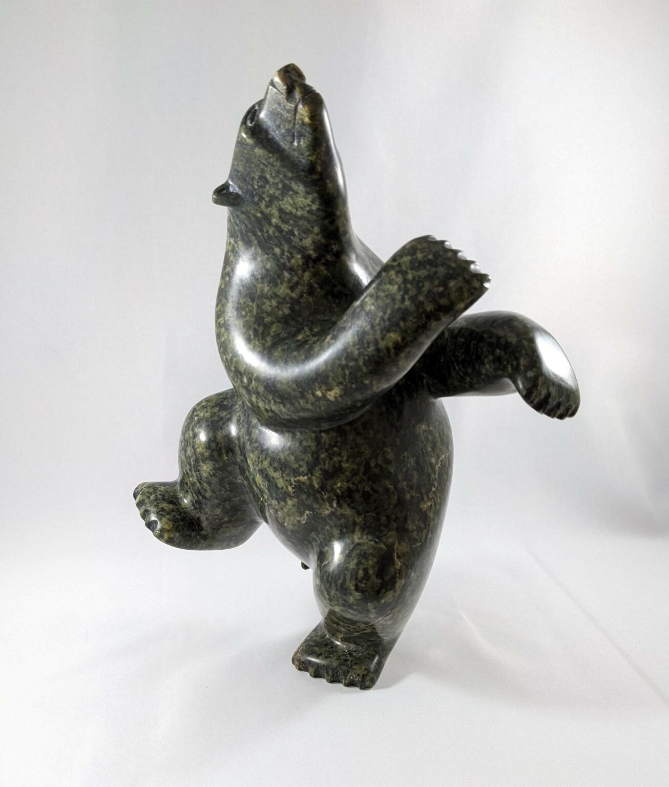 Soapstone Carving Dancing Bear - Arctic Carvings
