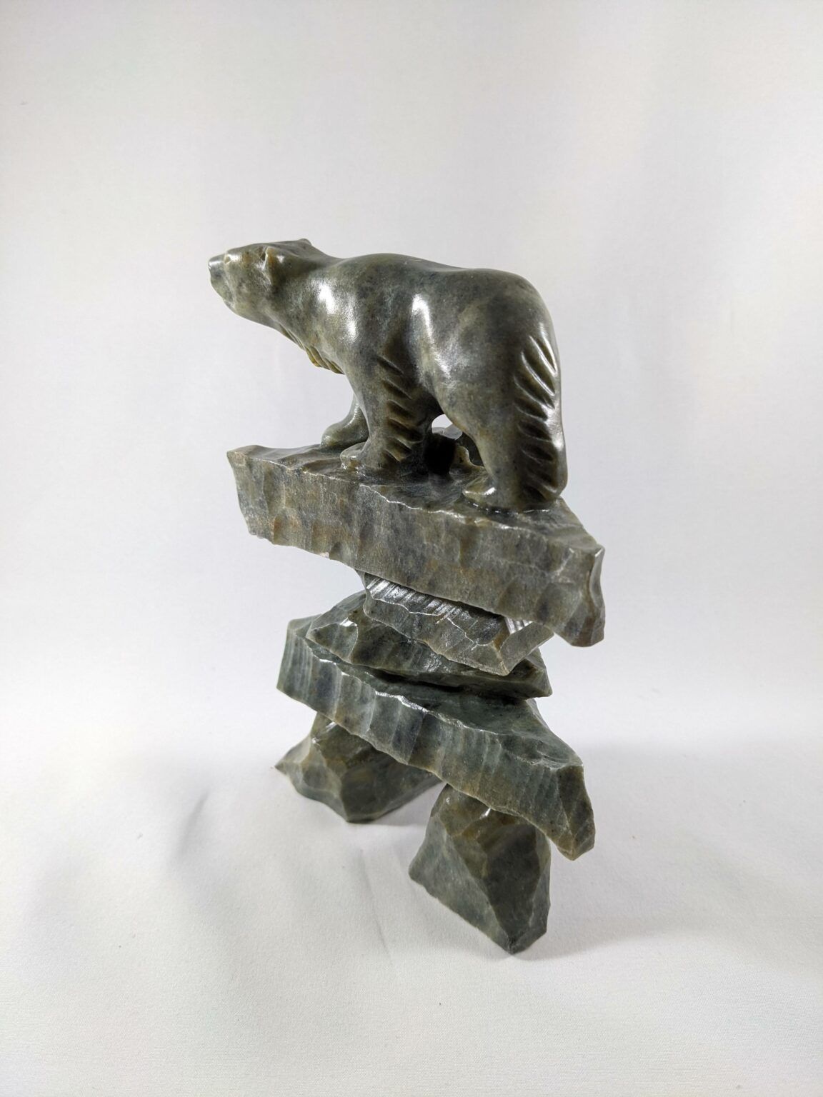 Soapstone Carving Bear on Inuksuk Arctic Carvings